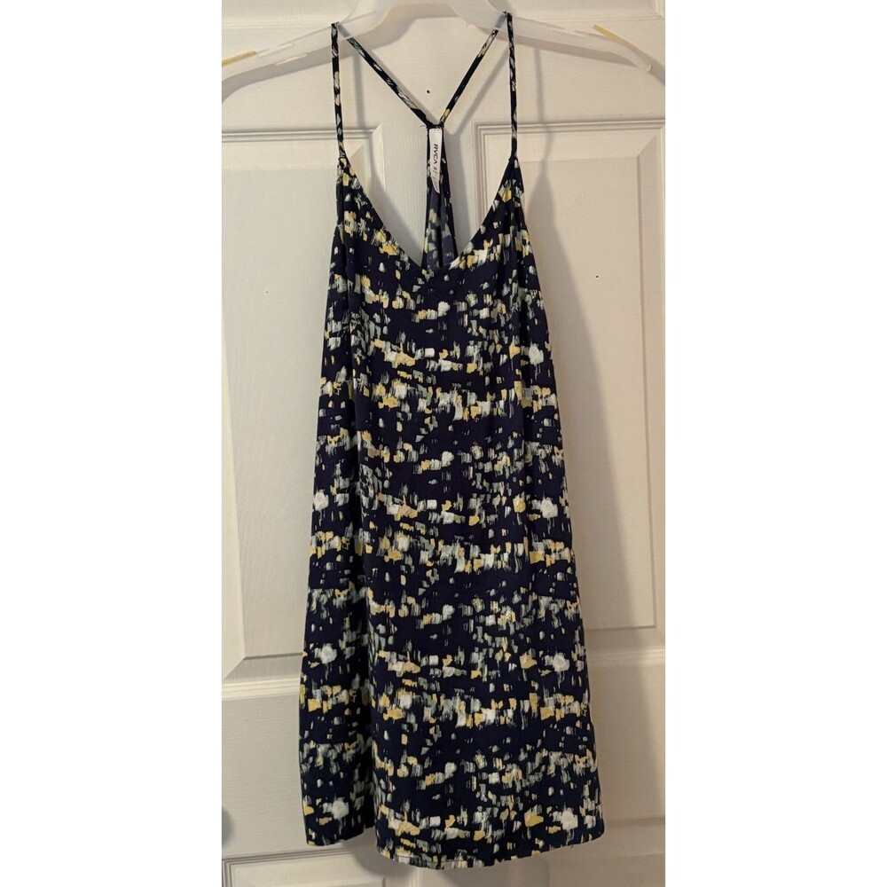 RVCA Navy Blue Short Strappy Sundress XS V-Neck Sleeveless Geometric Halter